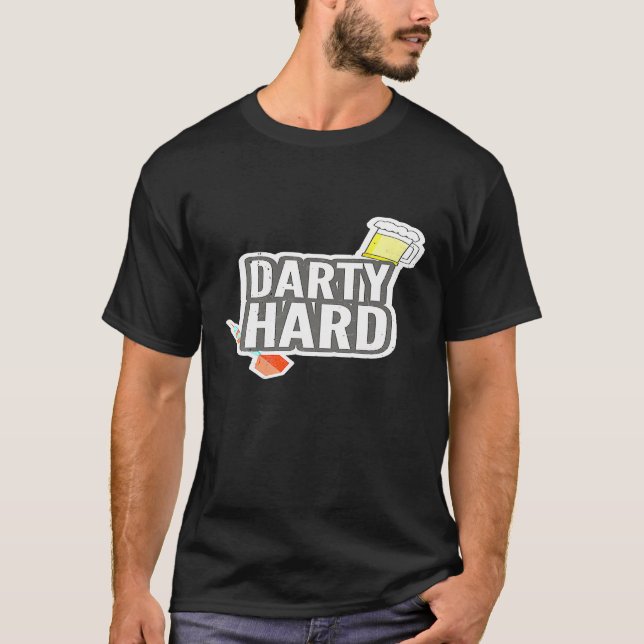 Camiseta Dardos Engraçados - para Jogadores de Escuros - Te (Frente)