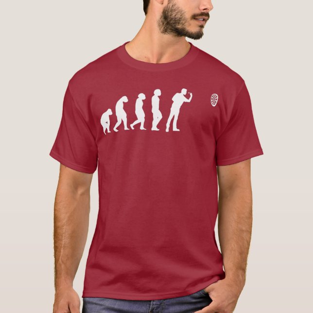 Camiseta Dardos Evolution Engraçados Jogadores de Arte Lega (Frente)