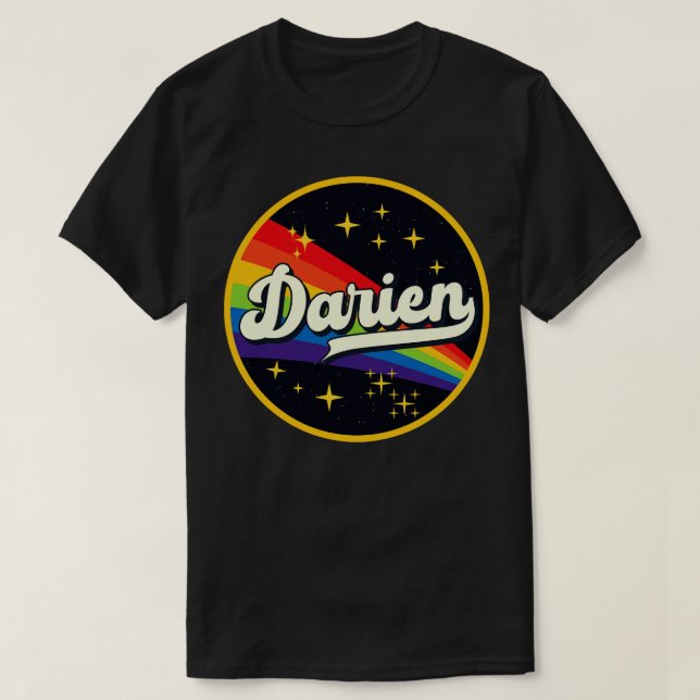 Camiseta Darien Rainbow No Space Vintage Style (Frente do Design)