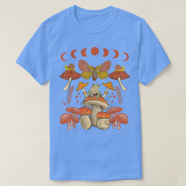 Camiseta Dark Academia Aesthetic Mystic Mushrooms Moon Taro (Frente do Design)