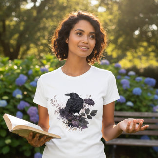 Camiseta Dark Botanical Raven Moody Academia Graphic