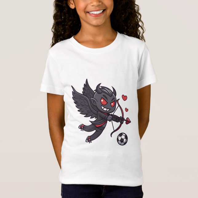 Camiseta Dark Cupid Soccer Player - Anti-Valentine's Day (Frente)