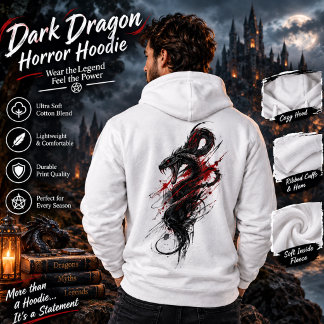 Camiseta Dark Dragon Horror – Dragão Vermelho e Pr