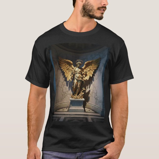 Camiseta Dark Fallen Angel Statue\Gothic Cathedral T-Shir (Frente)