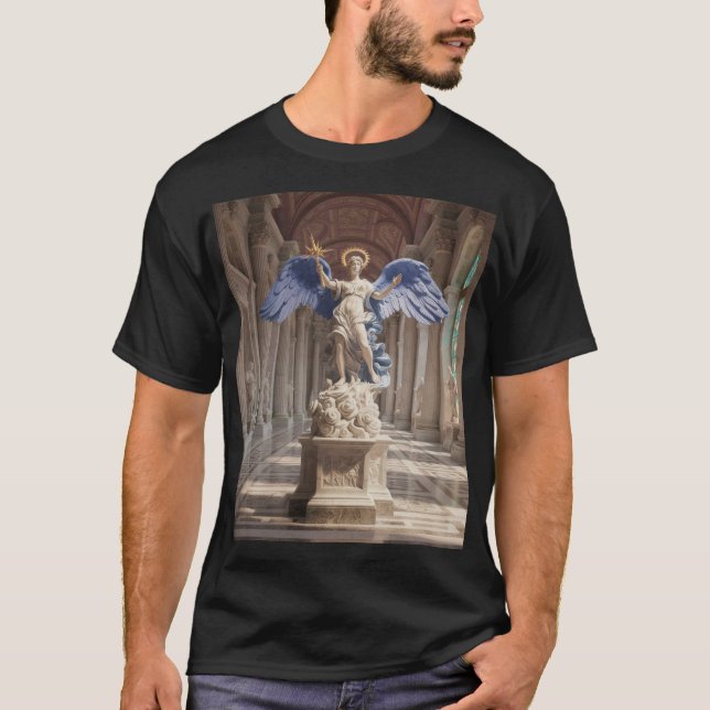 Camiseta Dark Fallen Angel Statue\Gothic Cathedral T-Shir (Frente)