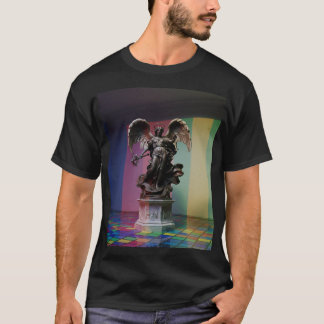 Camiseta Dark Fallen Angel Statue\Gothic Cathedral T-Shir