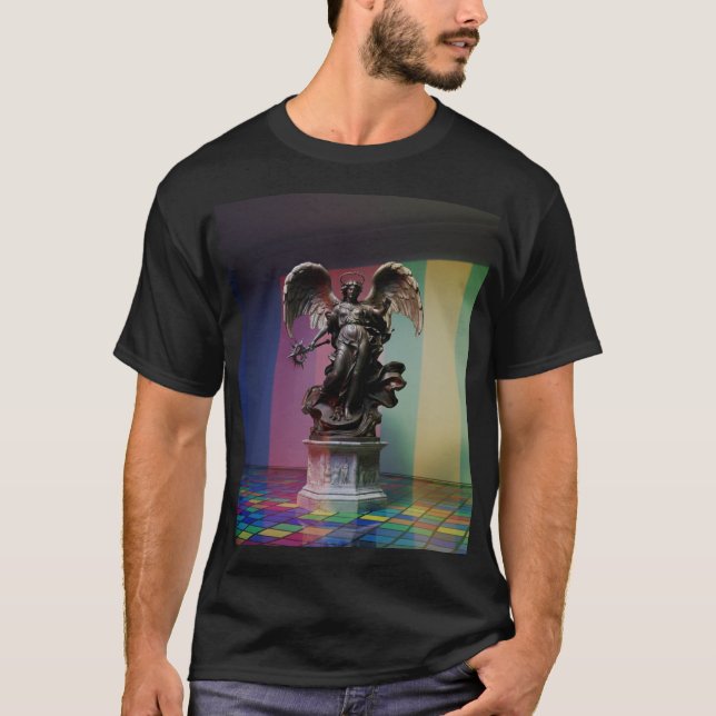Camiseta Dark Fallen Angel Statue\Gothic Cathedral T-Shir (Frente)