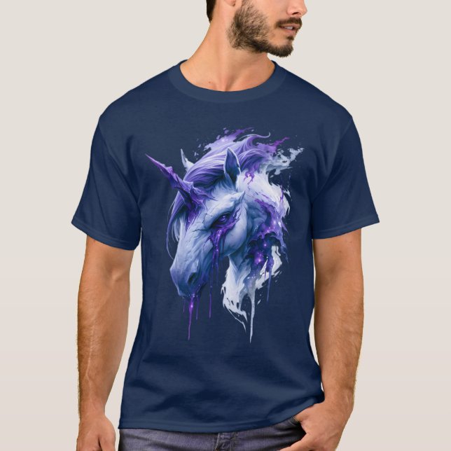 Camiseta Dark Fantasy Galaxy Unicorn Tee (Frente)