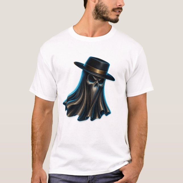 Camiseta Dark Ghost Cowboy Hat T-Shirt  (Frente)