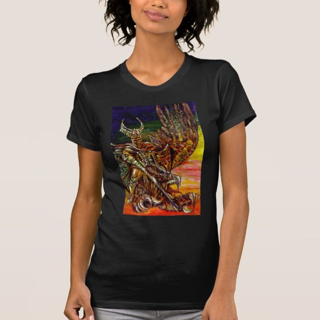 Camiseta DARK KNIGHT E DRAGON Fantasy (Frente)