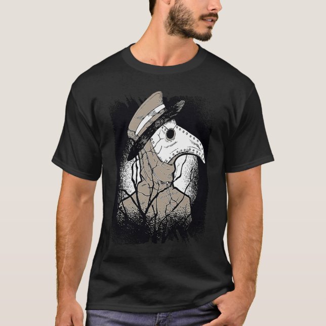Camiseta Dark Plague Doctor Spooky Costume Horror (Frente)