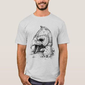 Camiseta Dark Raven Warrior Helmet – Gothic Viking Sketch