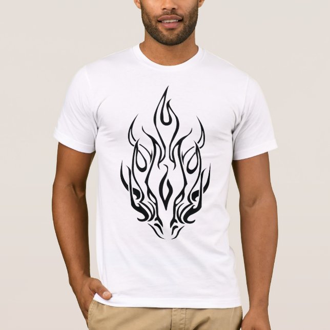 Camiseta Dark Tribal Flame Mask – Abstract Fire Art Design (Frente)