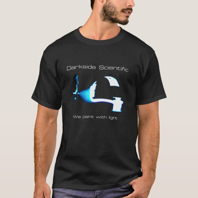 Camiseta Darkside científico: Nós pintamos com luz (Frente)