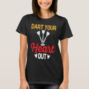 Camiseta Dart Board, Dart Your Heart Out, Dar por Equipes