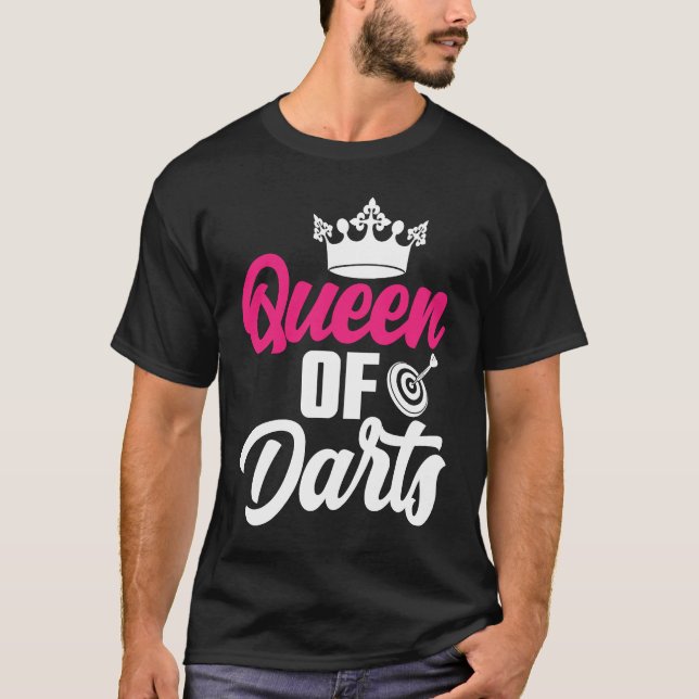 Camiseta Dart Board Queen of Darts Bullseye Dar for Teams (Frente)