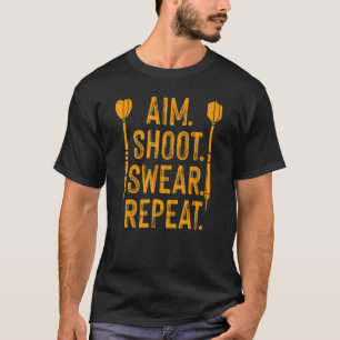 Camiseta Dart For Men Dartboard Aim Swear Repetit Play