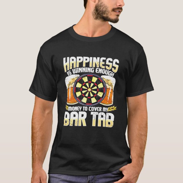 Camiseta Dart League Bar Tab Engraçados Engraçado Humor (Frente)