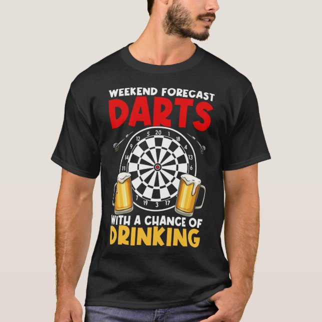 Camiseta Dart League Weekend Previsão Dardas com Oportunida (Frente)