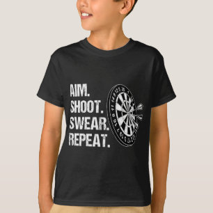 Camiseta Dart Player Aim Shoot Swear Repetir Dardos Engraça