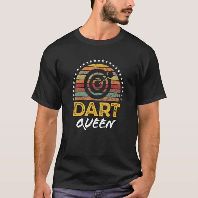 Camiseta Dart Queen Woman Female League Player Graphic (Frente)