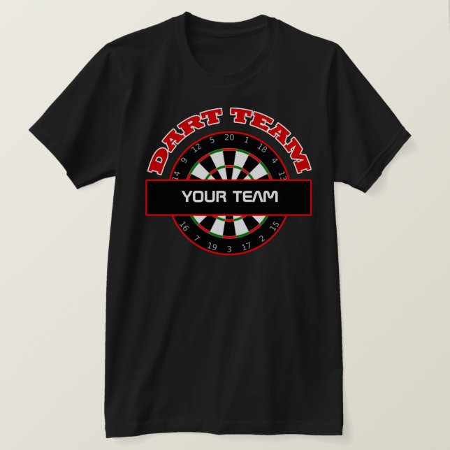 Camiseta Dart Team Dartboard Mens Black T-shirt (Frente do Design)