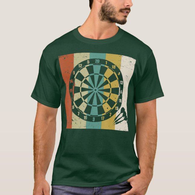 Camiseta Dartboard Darts Dart Aimitando Retro (Frente)