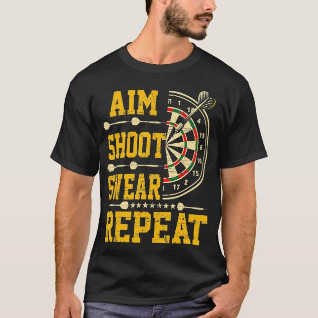 Camiseta Darts Aim Shoot Swear Repetir (Frente)