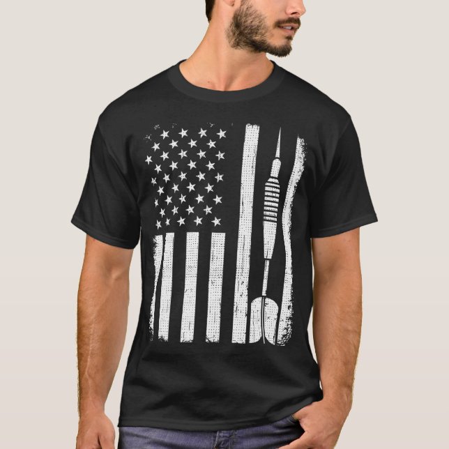 Camiseta Darts American Flag Darny Darts Gift Para Homens (Frente)