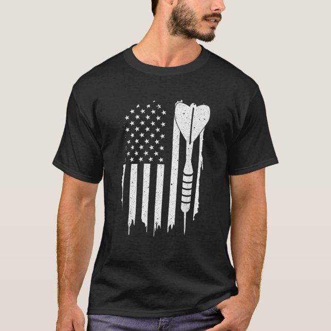 Camiseta Darts American Flag Darny Darts Gift Para Homens M (Frente)