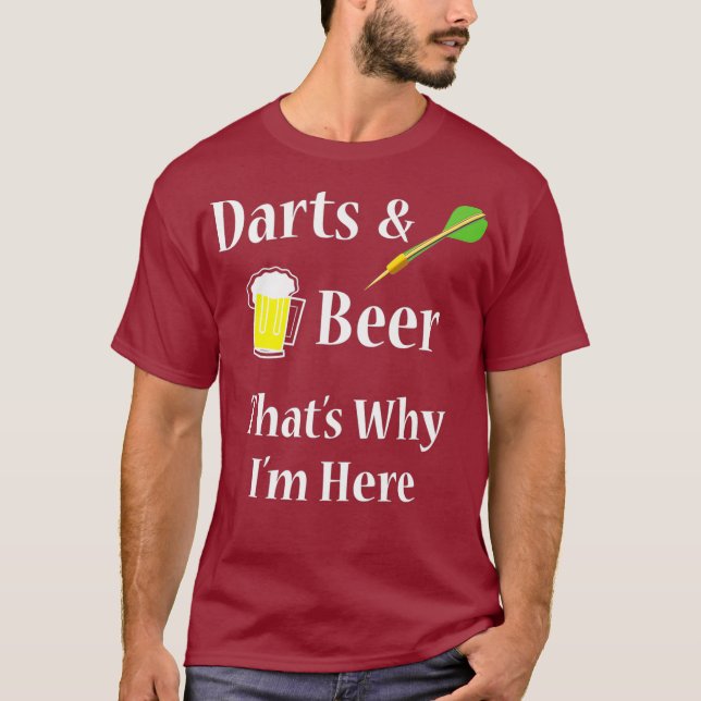 Camiseta Darts Beer Engraçado pelo Dart Player Premium (Frente)