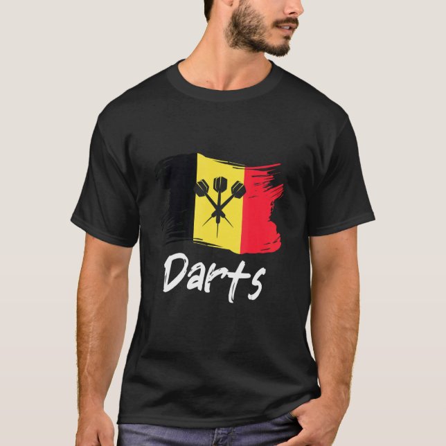 Camiseta Darts BelFlag Dart Jogando Bélgica País D (Frente)