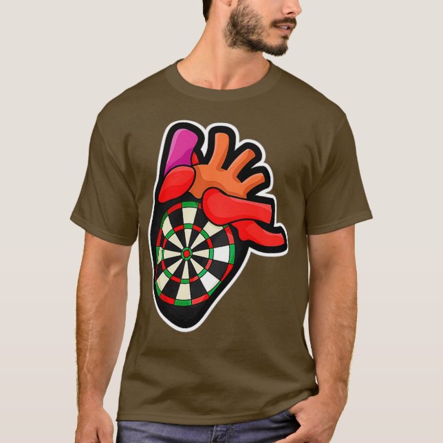 Camiseta Darts Heart para um Darts Player (Frente)