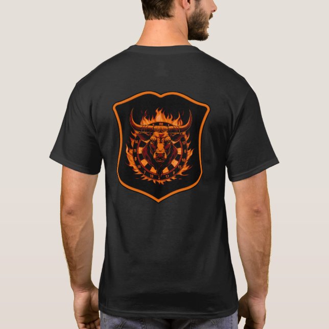 Camiseta Dartscheibe Wappen Stier Darts Spezialdesign (Verso)