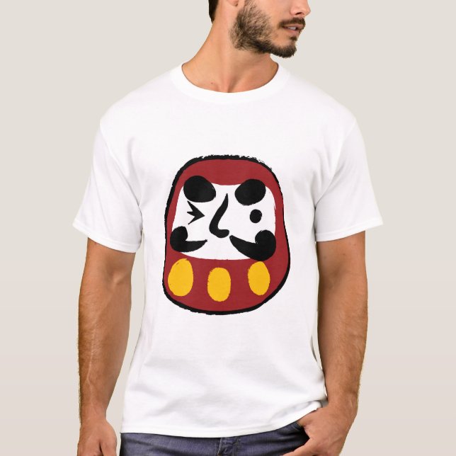 Camiseta Daruma afortunado de Japão (Frente)