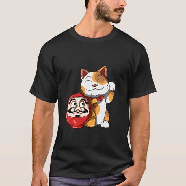 Camiseta Daruma e Gato da Sorte (Frente)