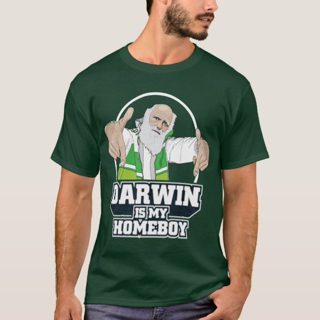 Camiseta Darwin é meu ficar em casa (a cor completa) (Frente)