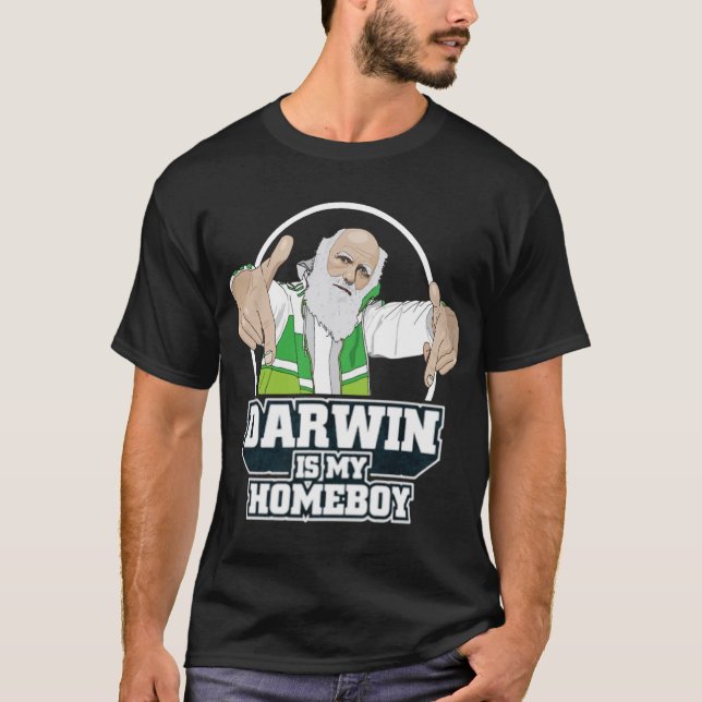 Camiseta Darwin é meu ficar em casa (a cor completa) (Frente)