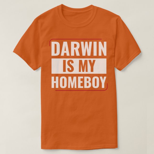 Camiseta Darwin é meu Ficar em casa estudante de Biologia E (Frente do Design)