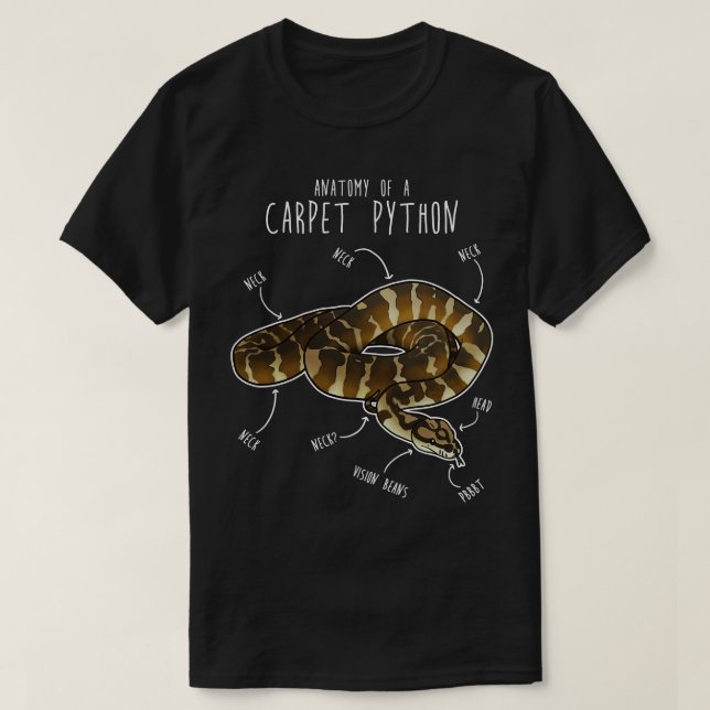 Camiseta Darwin pet Python Cobra Anatomy (Frente do Design)