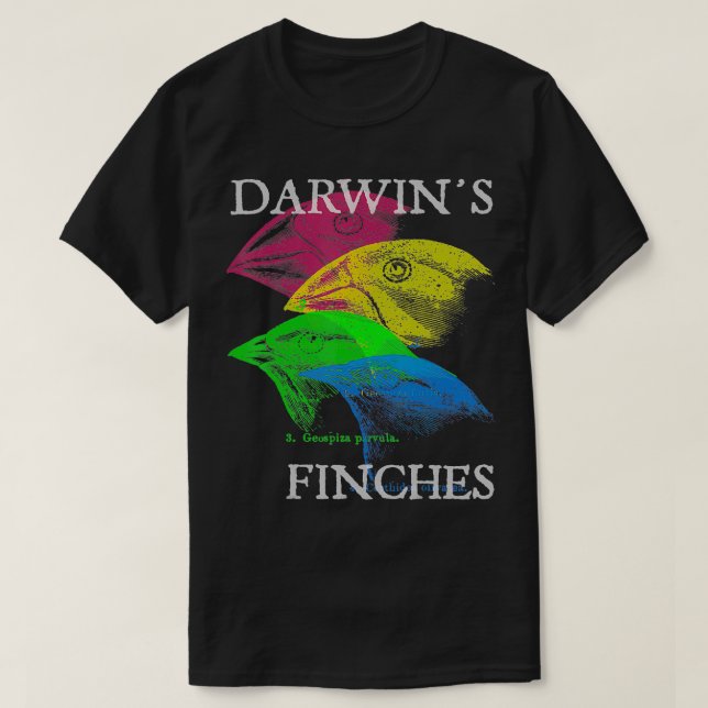 Camiseta Darwins Finches Professora de Biologia da Ciência  (Frente do Design)