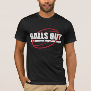 CAMISETA DAS BOLAS T-SHIRT DO RUGBY PARA FORA