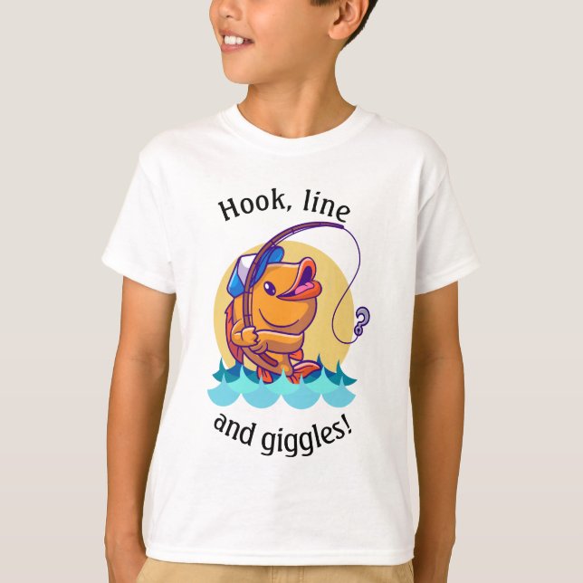 Camiseta das crianças de peixes de animação (Frente)