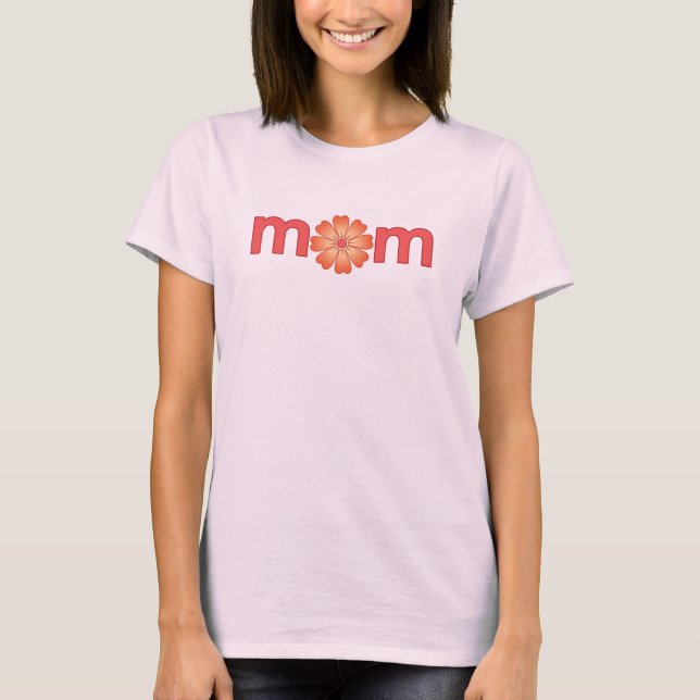 Camiseta das flores laranja do dia da mãe (Frente)