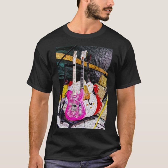 Camiseta das guitarra do vintage (Frente)