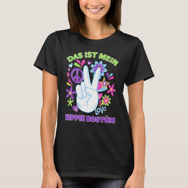 Camiseta Das Ist Mein Hippie Costume Carnaval - Homens e Mu (Frente)