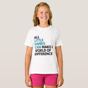 Camiseta das Mãos Consegue Camiseta das Meninas