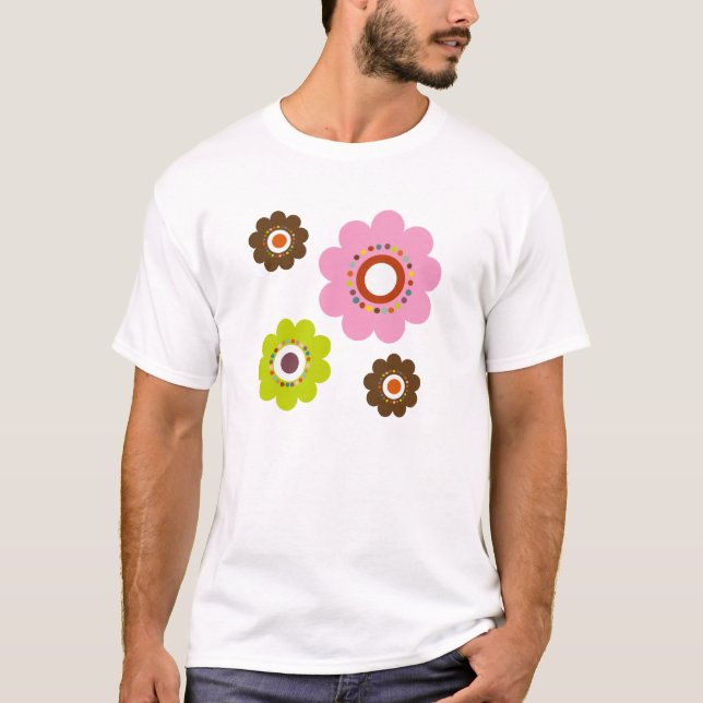 Camiseta das meninas de flower power (Frente)