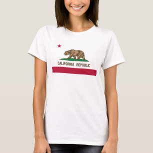 Camiseta das mulheres da Califórnia Flag Hanes Co
