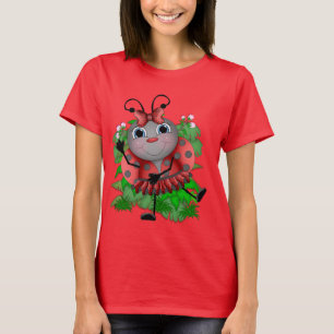 Camiseta das mulheres dançarinas de cartoon Ladyb